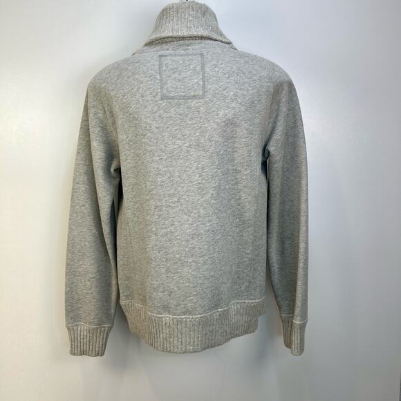 Club Monaco Shawl Collar Sweatshirt Gray Heathered - Picture 7 of 7